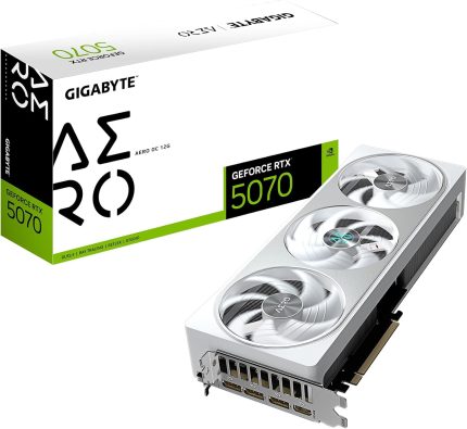 GIGABYTE GeForce RTX 5070 AERO OC 12G 顯示卡,12GB 192 位元 GDDR7,PCIe 5.0,WINDFORCE 冷卻系統,GV-N5070AERO OC-12GD 顯示卡